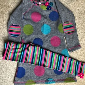 Amazing 2-piece Girls Tunic & Leggings Set! Awesome colors. Size 5.